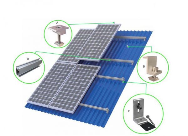Khung Giá đỡ Tấm Pin Năng Lượng Mặt Trời Mái Tôn Cliplock